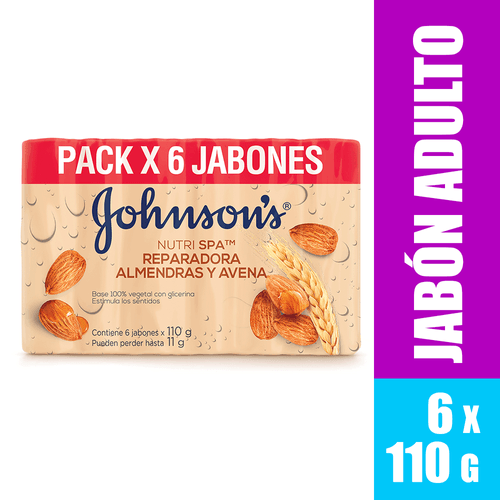 Jabón en barra Johnson's Avena y Almendras 6 X 110 g