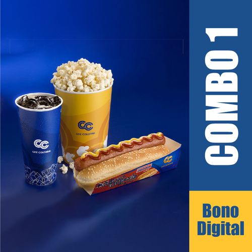 Combo Digital Cinecolombia gaseosa-Crispeta-Perro