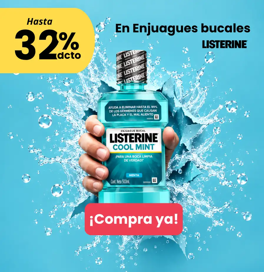 Hasta 32% de descuento en enjuagues bucales listerine