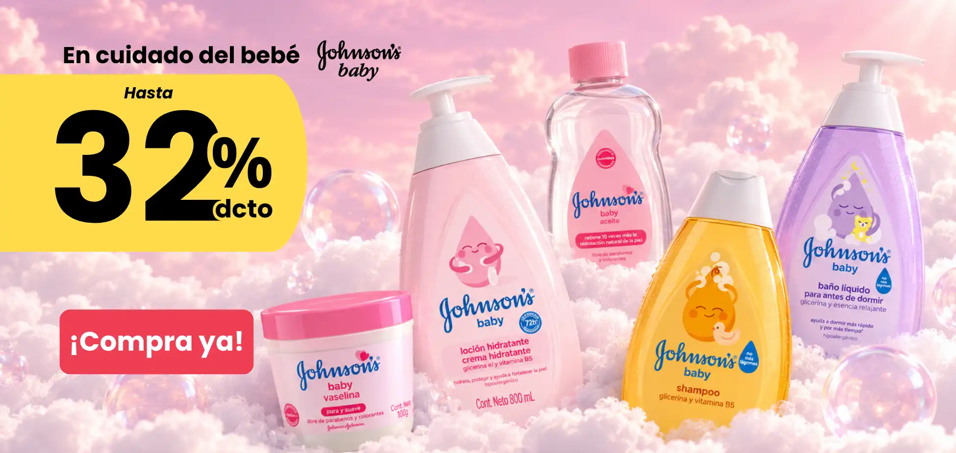 Hasta 32% de descuento en Johnson's baby
