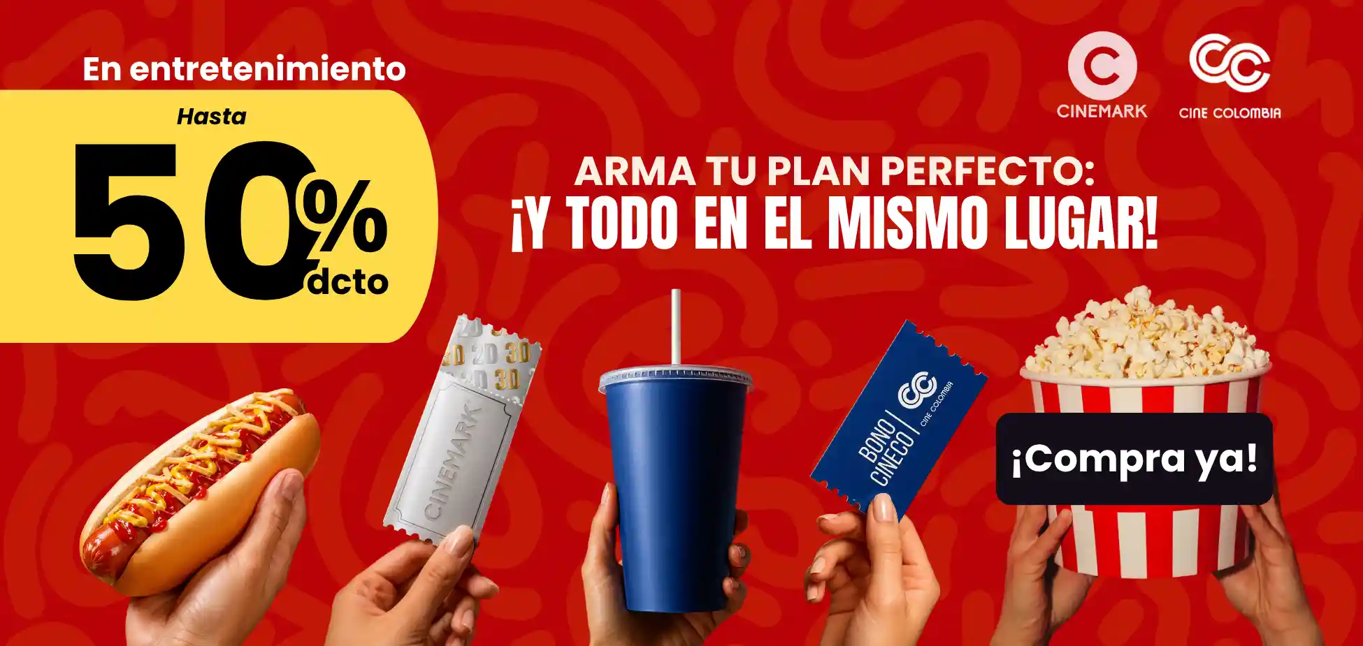 Hasta 50% Cinemark y cinecolombia